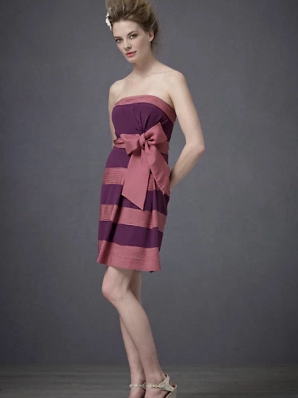 NWT Hitherto Anthropologie Silk Tiered Strapless Cocktail Dress